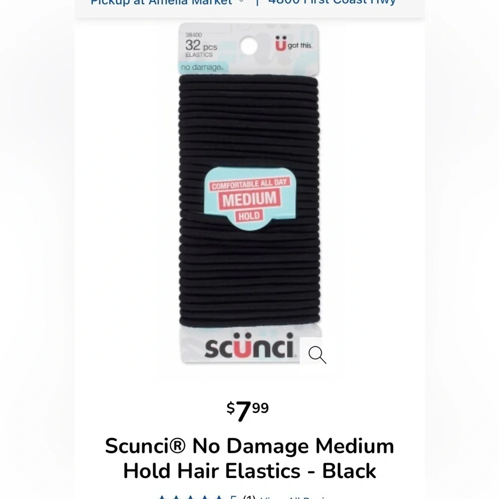 Scunci No Damage Medium Hold Hair Elastics in Black 32 pcs NEW